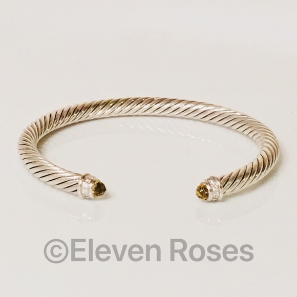 David Yurman Lemon Citrine & Diamond Cable Cuff - Picture 8 of 8